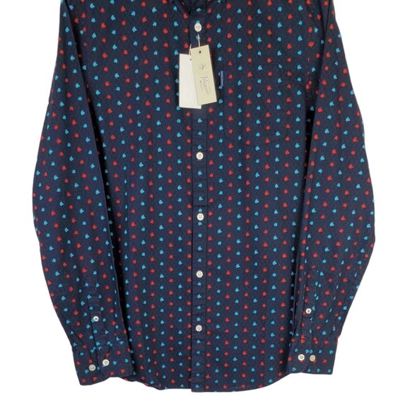NWT Original penguin floral sapphire button shirt - Picture 7 of 14